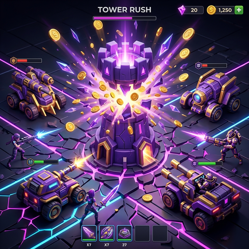 Tower Rush Gameplay Explosion